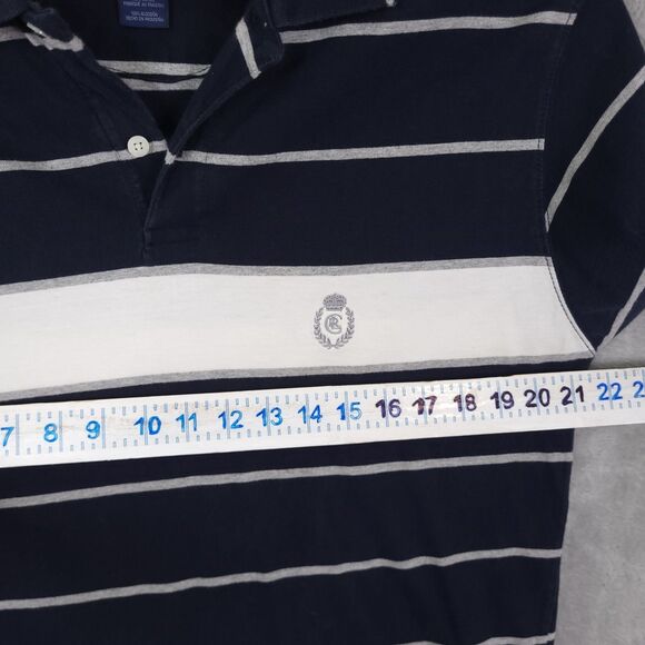 Vintage Chaps Ralph Lauren Size L Striped Rugby Polo Shirt Long Sleeves Cotton - Picture 5 of 16